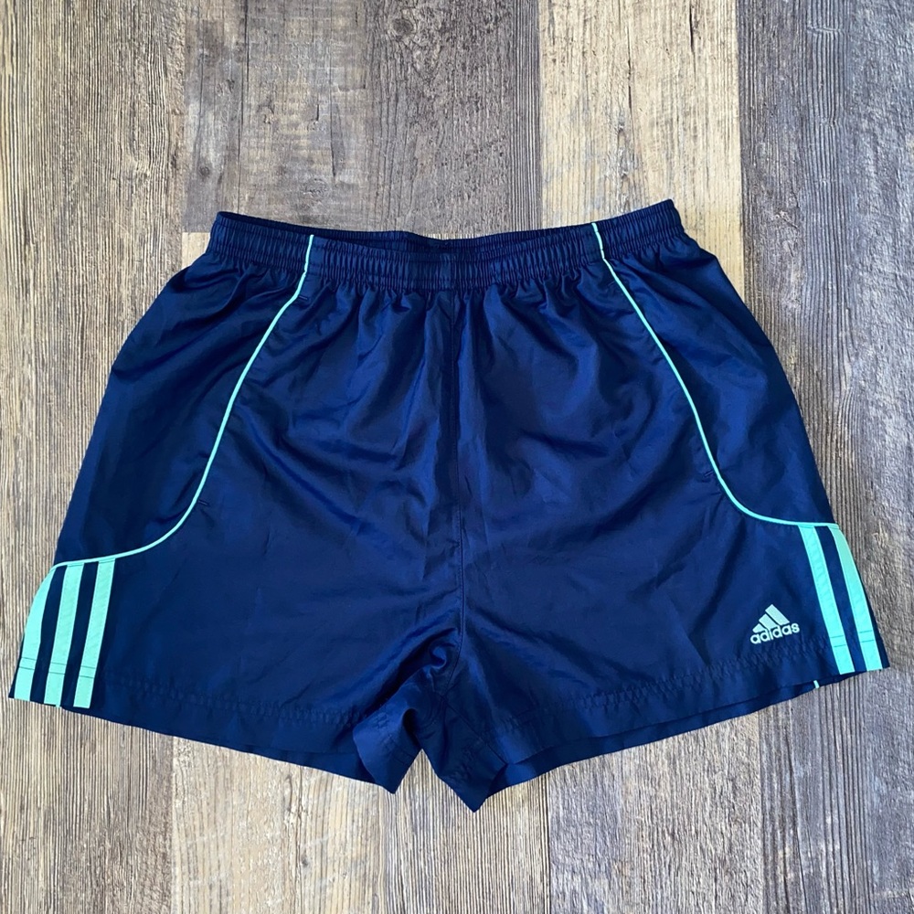 adidas Navy Shorts with Teal Trim